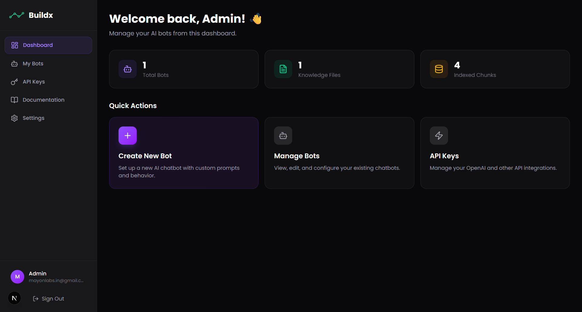 Buildx Dashboard Interface